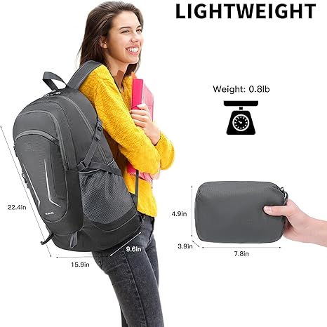 MIYCOO Ultra Lightweight Packable Backpack for Travel Grey